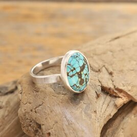 Natural Blue Turquoise Ring　天然ブルーターコイズのリング　silver925の画像