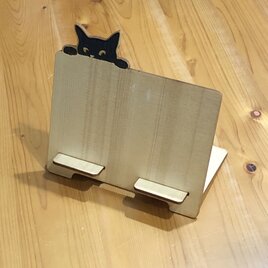 木製カードたて【覗く黒猫】の画像