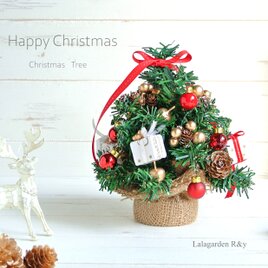 卓上ツリー　ミニミニツリー　　小さくて可愛らしいクリスマスツリー　プレゼントBOX　ガラスボール　R＆yCH84の画像