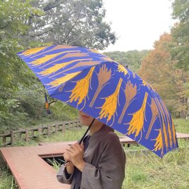 折り畳み傘（晴雨兼用）「稲」オイシイネ！_ネイビーの画像