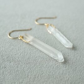Quartz Earrings/Crystal Ice Pillar/Hookの画像