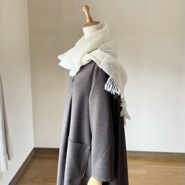 キラッとラメ糸が光る　2way輪の手織りマフラー