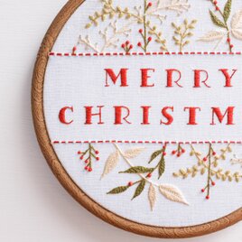 Merry Christmas × ボタニカル手刺繍タペストリーの画像