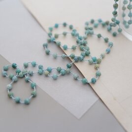 long necklace silk ブルーオパールの画像