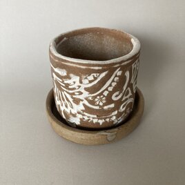 植木鉢（インド更紗模様）の画像