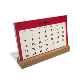 2024ミニ卓上カレンダー（名刺サイズ／木製スタンド付き）の画像