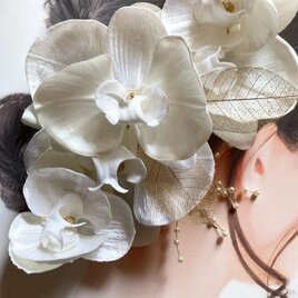 ベルベット胡蝶蘭髪飾り　花嫁　成人式　振袖の画像