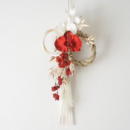 【2024年新作品・早割価格11月末まで】古美・紅白胡蝶蘭のお正月飾りの画像