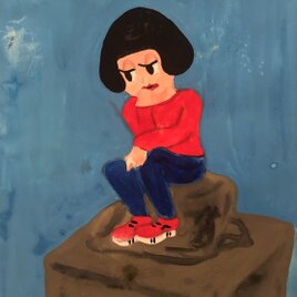 考えるおかっぱこの画像