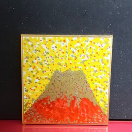 幸せを呼ぶ赤富士ミニ色紙  原画の画像