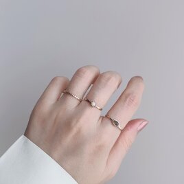 パールリング14kgf【Chate】/ゴールド　華奢リング　サイズオーダー