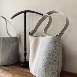 bag[手織りと帆布のワンショルダーバッグ]アイボリー