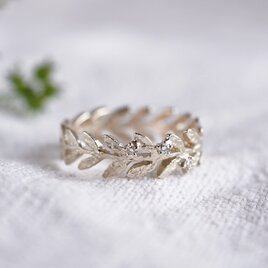 Olive leaf diamond ring [R002K10]の画像