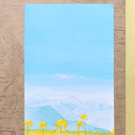 【選べる3枚】『小さな幸せ』 ポストカード  山 花 空 山の絵 風水 絵 絵画 イラスト 水彩画 風景画 ハガキ 菜の花の画像