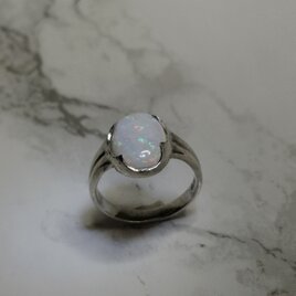 天然オパールリング　スターリングシルバー（SV925)の画像