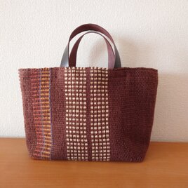 『TATAMI totebag Msize 』畳織り鞄 手織り マチが広くたっぷり入る サブバッグにも♪の画像