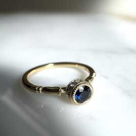 Twinkle sphere ring  K18/サファイア/ダイヤの画像