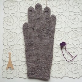 アルパカ糸の手袋/23センチの画像