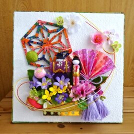 雛祭り和紙スタンドアレンジ