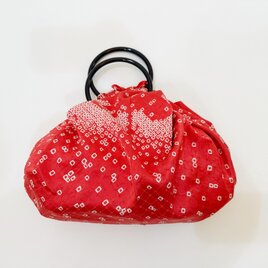 風呂敷バッグ（赤）絞りの着物生地にて制作 #03の画像
