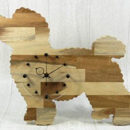 犬形時計　トイプードルsmall No.2【木製（アカシア集成材）】（置き・掛け兼用）の画像