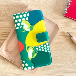 受注製作品】カエルのiPhoneケース《Android対応》手帳型スマホケース 名入れ 蛙 カエル おしゃれ 可愛いの画像