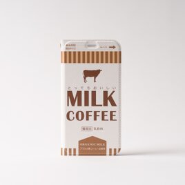 スマホケース 牛乳 手帳型 ミルクコーヒー iphone 2024の画像