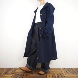 Furusuフードロングジャケット（木綿 鉄紺）【受注生産対応】の画像