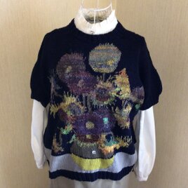 コットンプルオーバー (手編み)