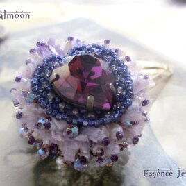 ♥Lilas ライラックの精霊 *Vintage Swarovski Stone Heart Hair Clip*♥*の画像