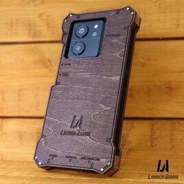 Xiaomi 13t / 13t pro ケース 木製 ウッド wood case 木 本革 耐衝撃 オリジナル タイプ1の画像
