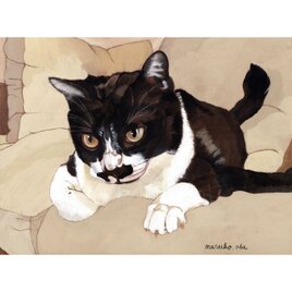 猫イラスト「ハッチ2」原画の画像