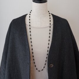 long necklace silk オニキス３の画像