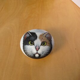 石のピルケース(三毛猫)