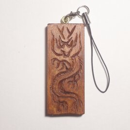 木彫レリーフ「龍１」　キーホルダー　ハンドメイド　檜の画像