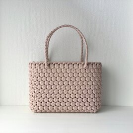 A4花結び編みバッグ【受注製作】の画像