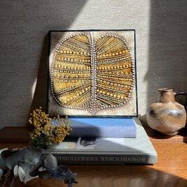 リサラーソン 大きな葉の陶板／壁飾り／UNIK／Lisa Larson／グスタフスベリ