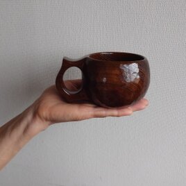 神代ケヤキの一木彫りコーヒーカップの画像
