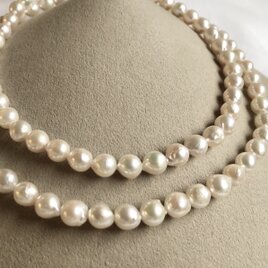 白蝶真珠ケシパール、ホワイト、シャンパンカラー、あこや砂ケシパールの、ネックレス 16492_00.jpg