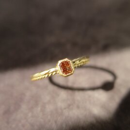 Ｋ18 Orange Pink Diamond Ringの画像