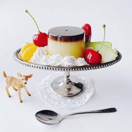 食品サンプル　プリンアラモードのオブジェ　リアルサイズの画像