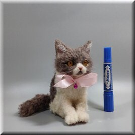 羊毛フェルト　猫　セルカークレックス　ねこ　ネコ　猫フィギュアの画像