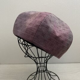 TOPI 着物リメイクのベレー帽（紫）の画像