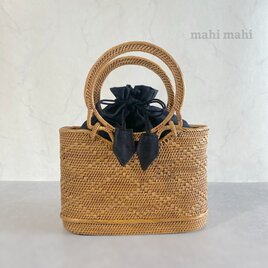 ダイヤモチーフがアクセント☆初めてのカゴバッグに迷ったらこれ♪アタバッグ ハンドバッグ お花見の画像