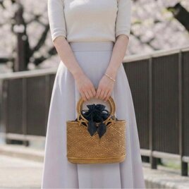 ダイヤモチーフがアクセント☆初めてのカゴバッグに迷ったらこれ♪アタバッグ ハンドバッグ お花見