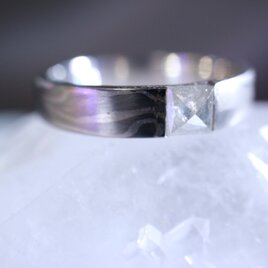 ダイヤモンド 木目金 石付きプラチナリング | 石彩-木目金・高級シルバーリングの画像