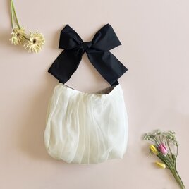 【受注生産】〈3way〉ribbon tote bag （エクリュ）の画像