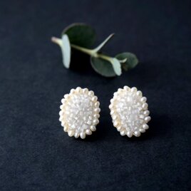 受注製作【 kiira+pearl,oval】pierced earringsの画像