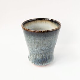 ブルーのフリーカップ　【手仕事　民藝　和　陶器】の画像