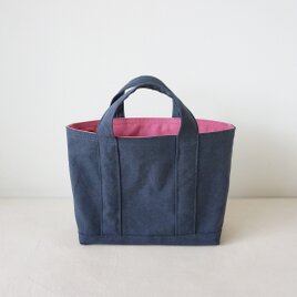 TOTE BAG -bicolor- (M) / smokyblue × peachの画像